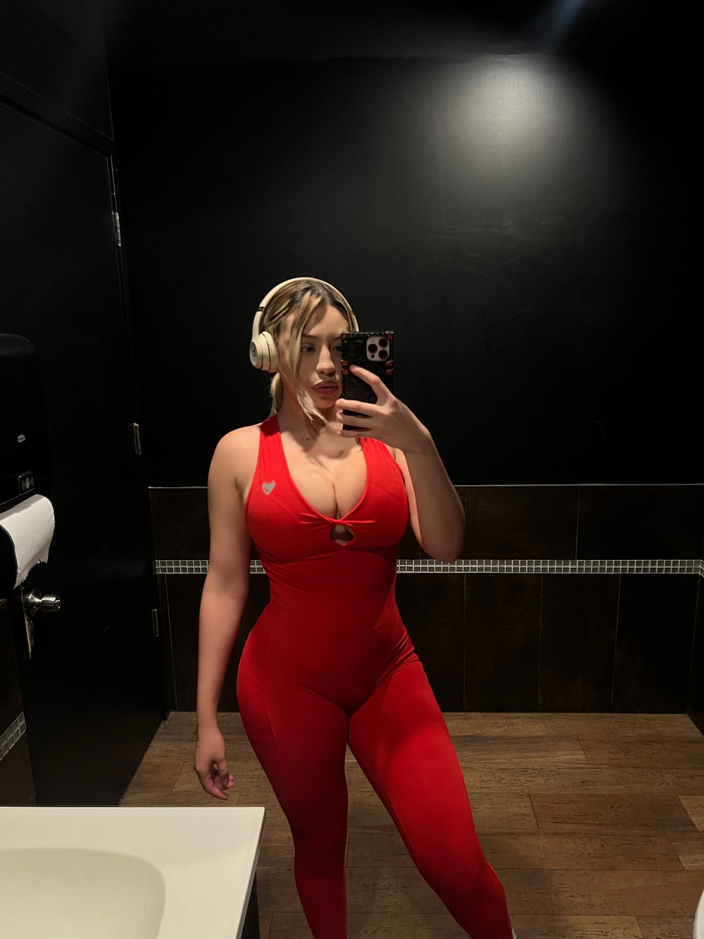BOMBSHELL JUMPSUIT/ RED