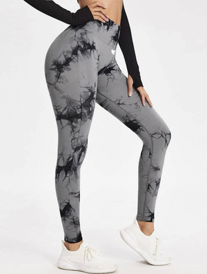 MARBLE SCRUNCH LEGGINGS/ BLACK