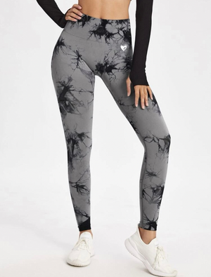 MARBLE SCRUNCH LEGGINGS/ BLACK